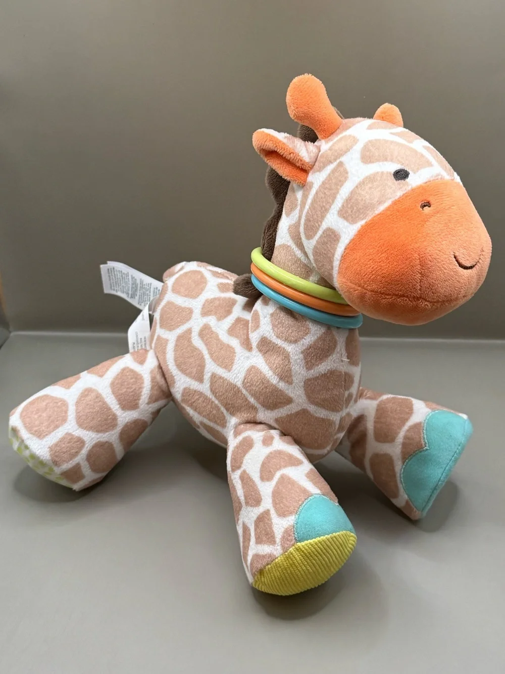 Carters Baby Giraffe Crinkle Rattle Toy Plush Stuffed Animal Lovey